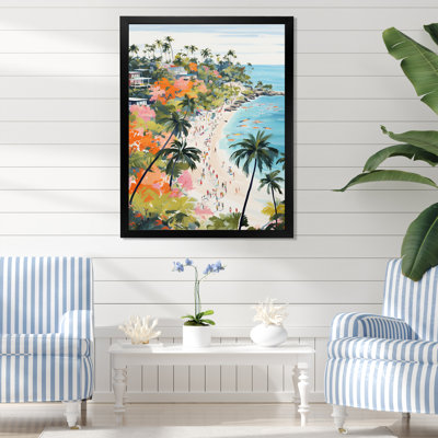 Scène de plage côtière, paradis en couleur pastel III - art mural plage côtière