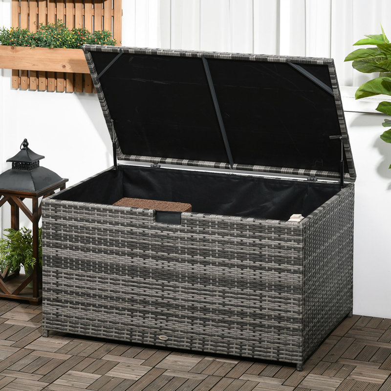 Coffre de terrasse 113 gallons Outsunny, Gris foncé