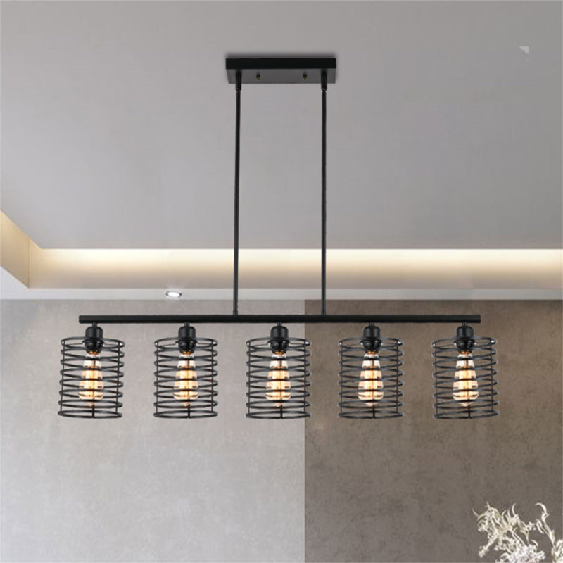 Luminaire suspendu linéaire contemporain 5 lumières