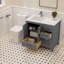 Meuble-lavabo simple 36 po avec comptoir en quartz blanc Rooh-87758946