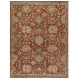 Southwestern Hand-Knotted Wool Rust / Grey Area Rug