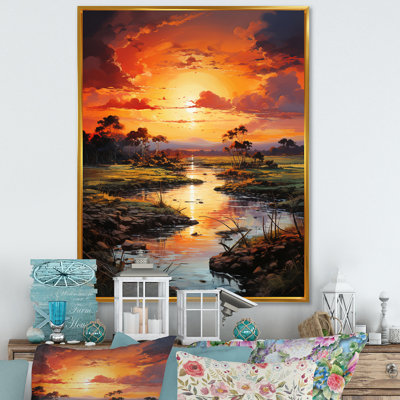 Vietnam River Delta Sunset III sur toile
