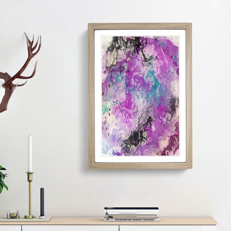 Nothing Forever in Abstract - Picture Frame Graphic Art Print, 65cm H x 48cm W x 2cm D, Oak Framed