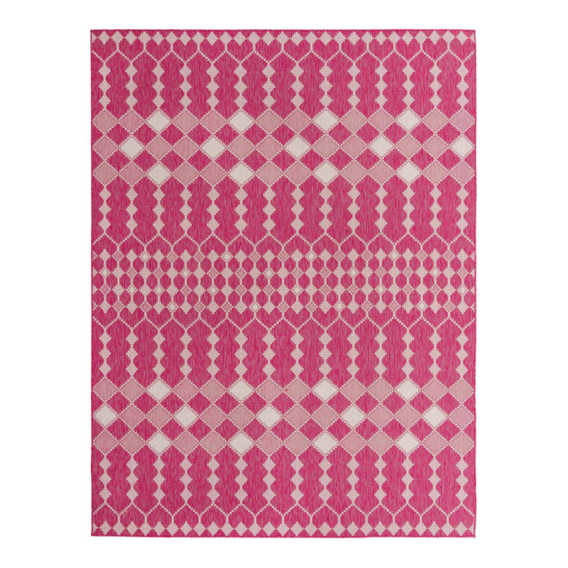 Magenta Traliccio Indoor/Outdoor Trellis Rug, Rectangle 9' x 12'