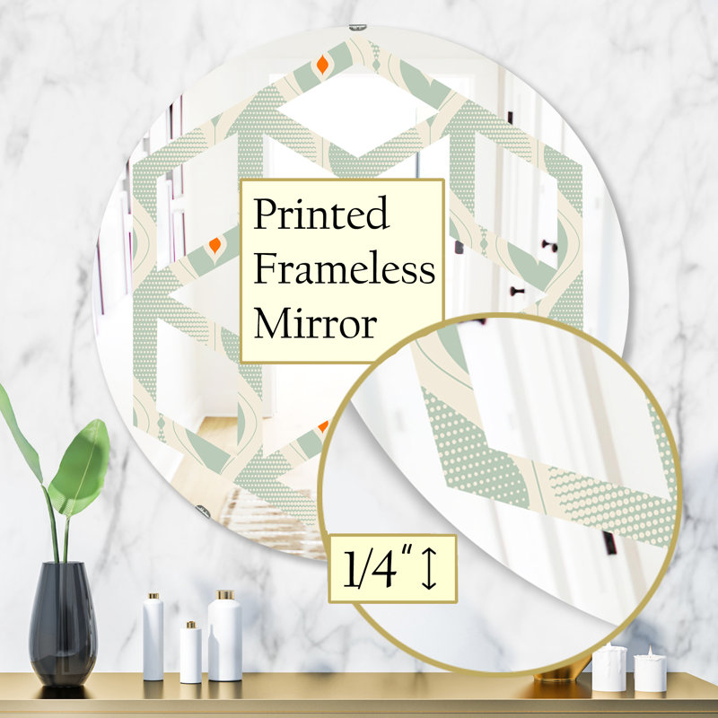 Miroir mural hexagonal étoile abstraite avec cadre vii, H 31,5 po x l po