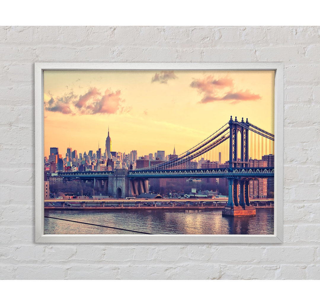 Bay Bridge New York - Einzelner Bilderrahmen Druck auf Leinwand