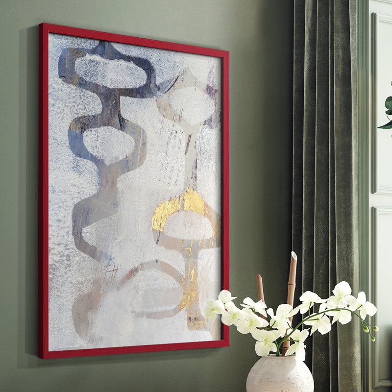 Linx I Framed Print - Solid Wood, Red, 10" H x 8" W