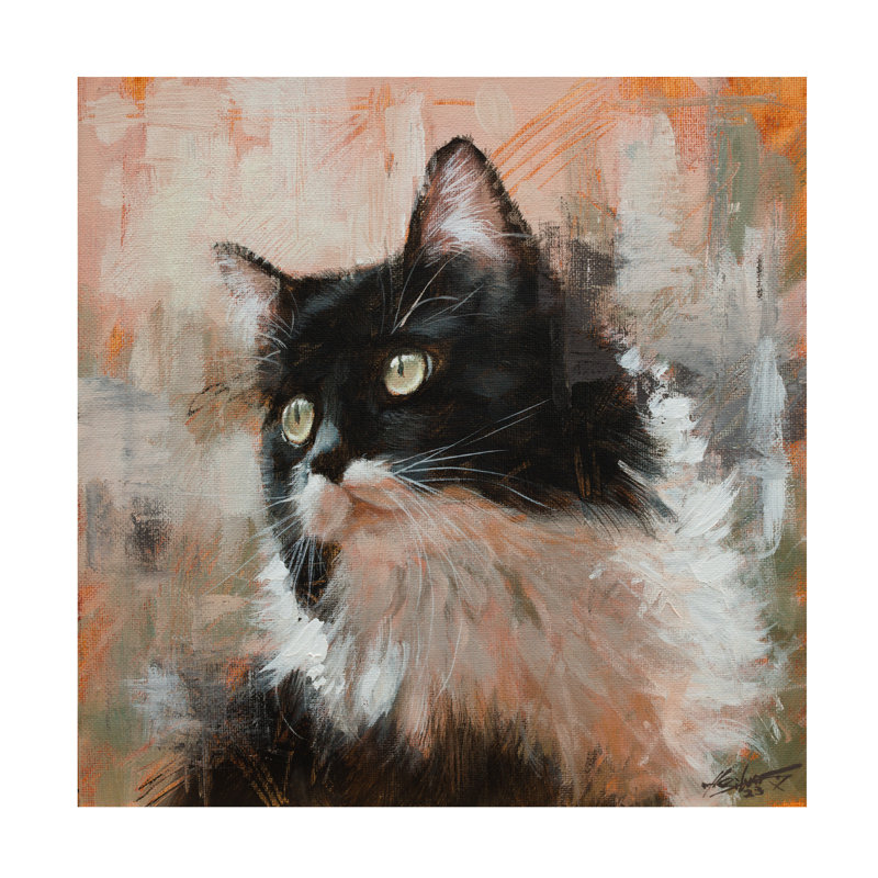 Bolog John Silver Sleek Cat Canvas Art, 24" H x 24" W