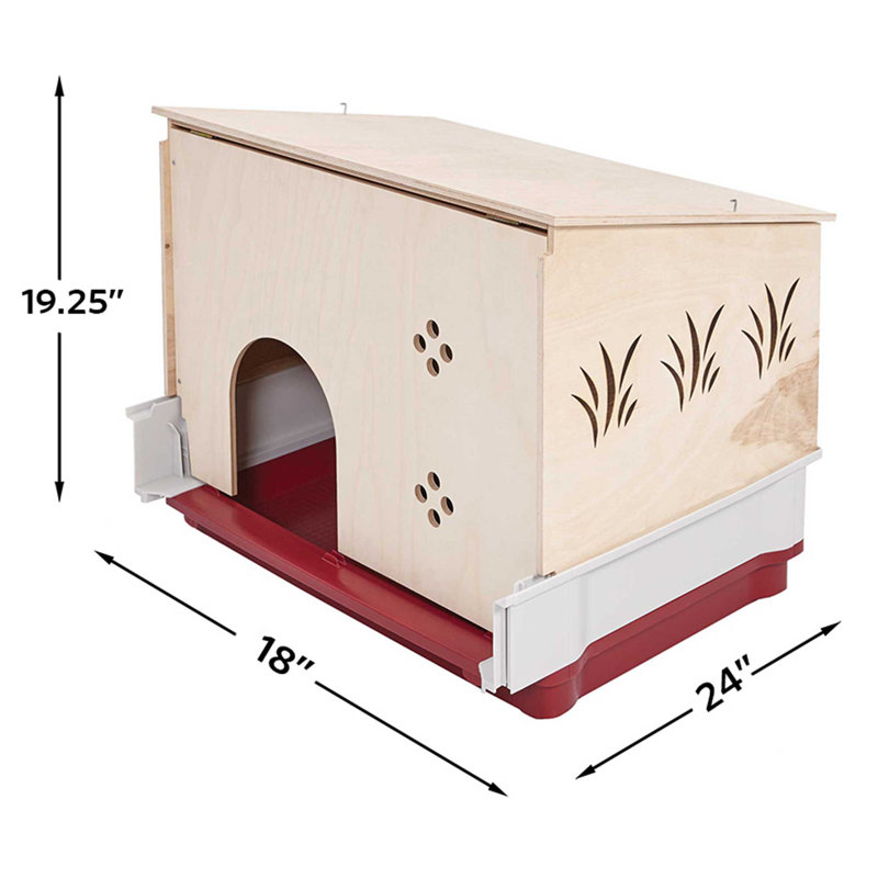 Natural Wood Small Animal Hutch Extension with Deep Pan