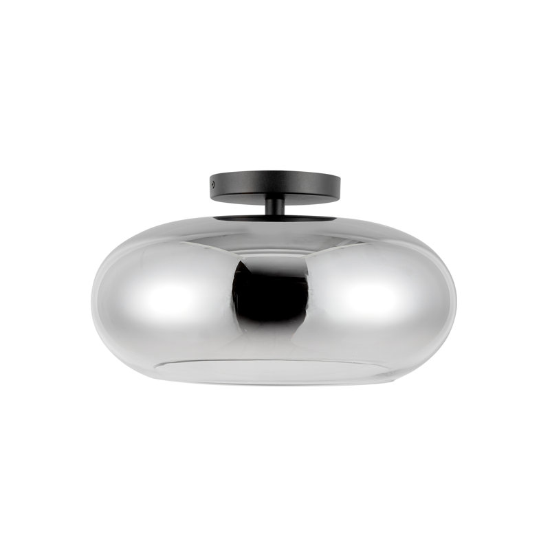 Trinity Glass LED Semi Flush Mount, Chrome