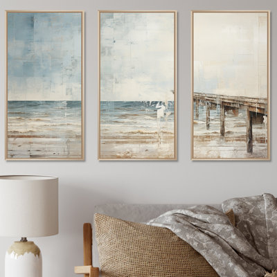 Rembert - ensemble d'art mural en toile Coastal Pier