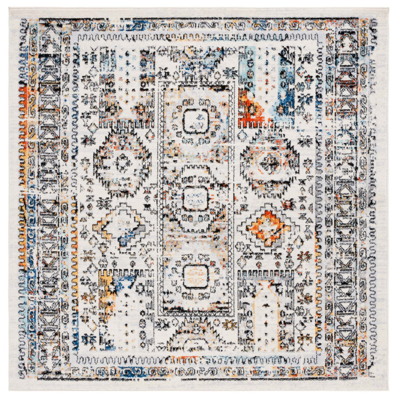 Davied Tulum Performance Oriental Rug, Square 6'7"