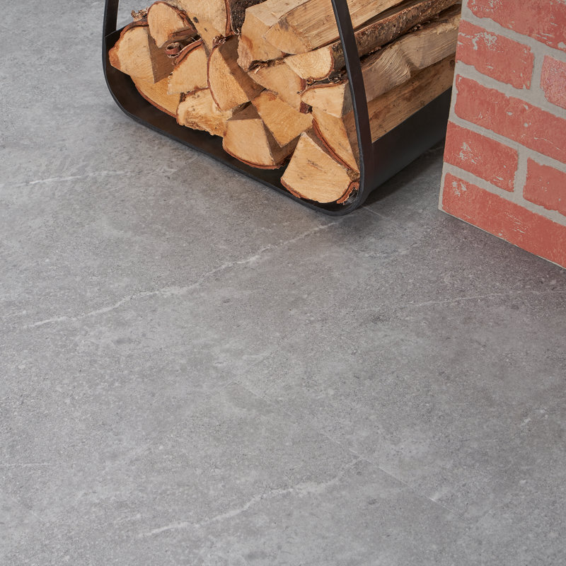 Carrelage de luxe en vinyle 24 po x 12 po x 5 mm Sandstone (28,04 pieds carrés / caisse), Gris
