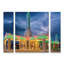 Ensemble de 3 panneaux d'art mural - "Jones Rt 66 Shamrock Texas Conoco Lightning", art mural sur toile pour décoration de salon, de chambre à coucher ou de bureau 