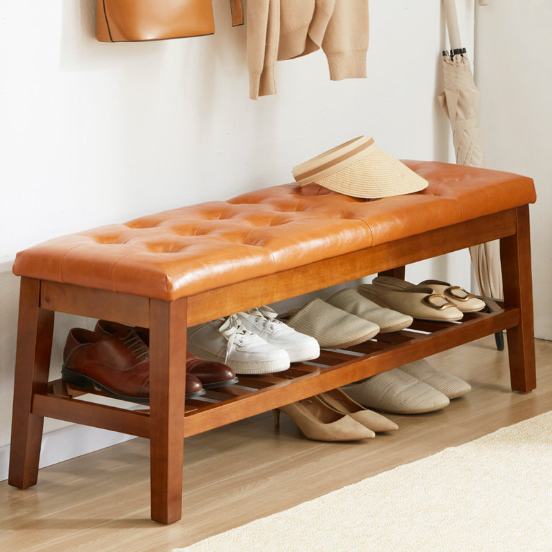 Banc de rangement Jerimey, Brun cognac