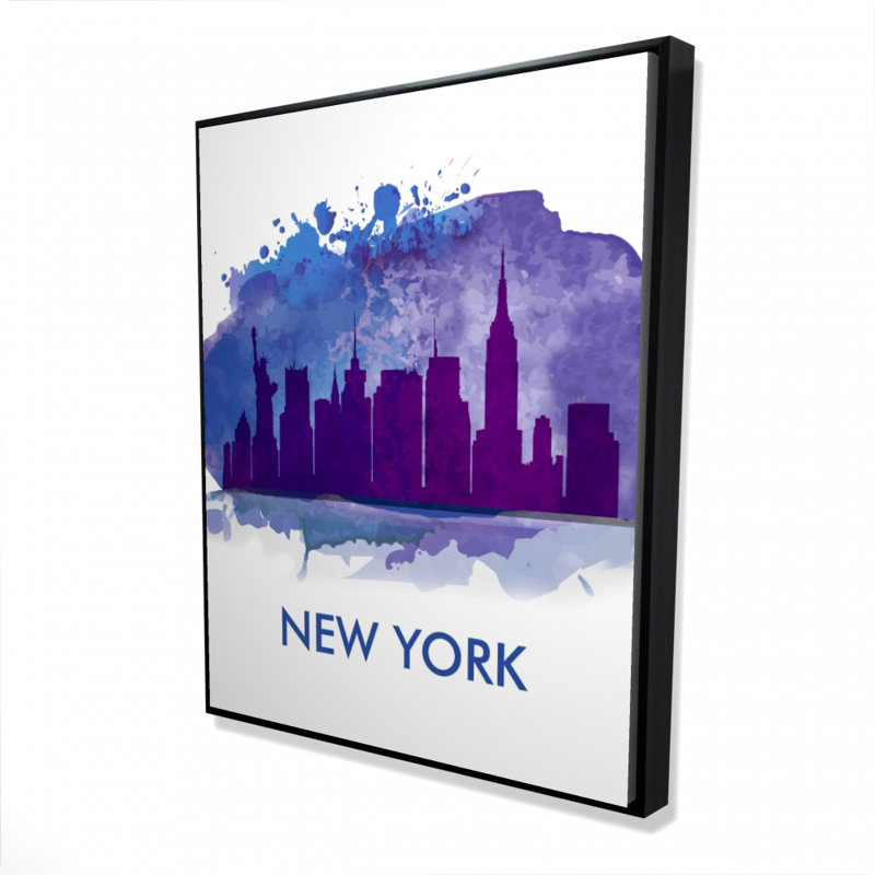 «Blue Silhouette Of New York City» sur toile