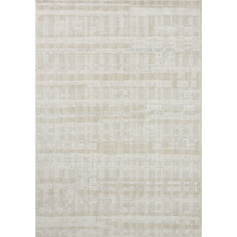 Tapis ivoire / naturel Loloi Tibo, 18" x 18" Sample