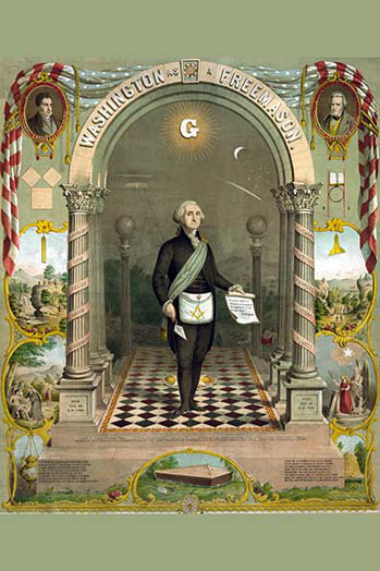 « symbols masonic washington as a master mason » par duval, reproduction d’art