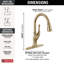 Robinet de cuisine Ophelia or brossé avec douchette extractible, robinet d'évier de cuisine monotrou moderne, poignée simple, bronze champagne-94885285