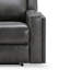 Causeuse inclinable en cuir véritable à accoudoirs carrés 60 po Caelainn-86935712