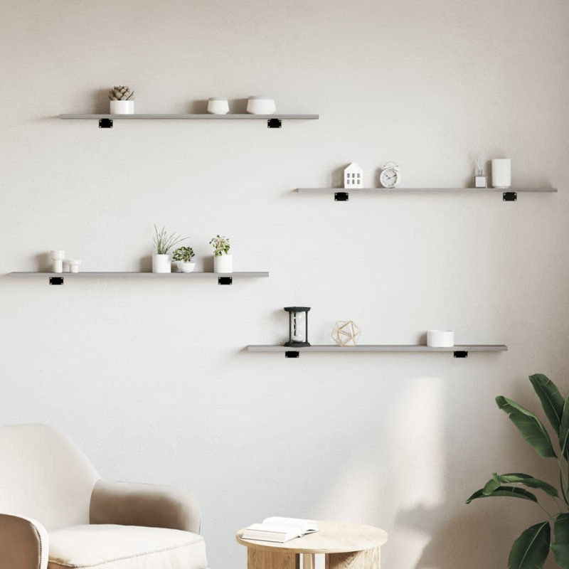 Thresa Bracket Shelf, 0.6 in H × 39.4 in W × 3.9 in D, Grey Sonoma