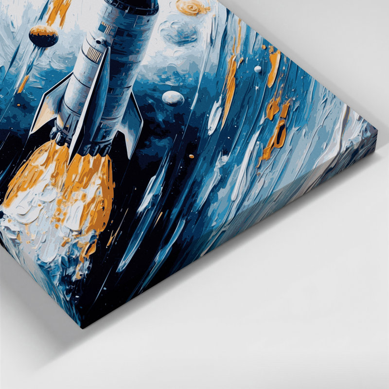 "Space 1960s NASA mission", affiche sur toile grise, H 11 po x l 14 po