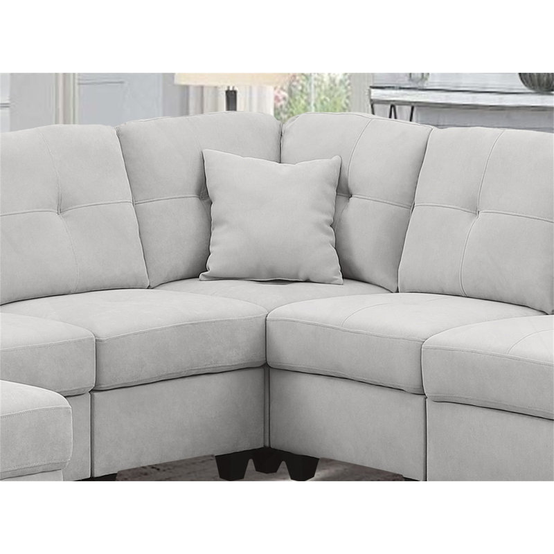 Penta Sandridge Sectional, Light Gray Velvet