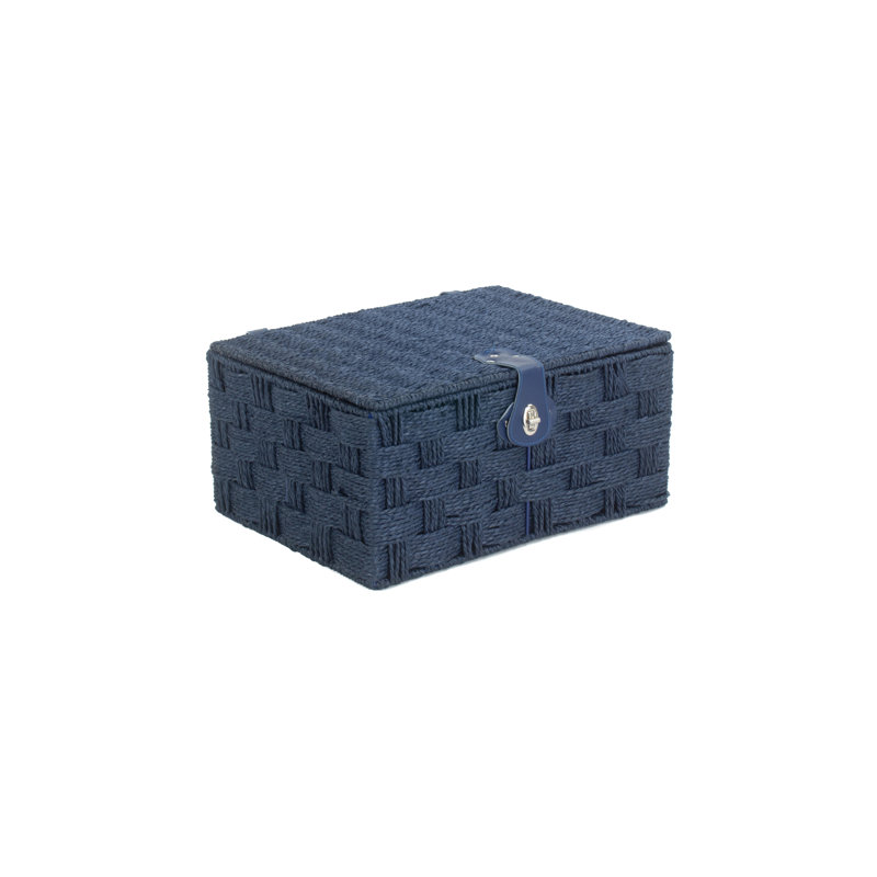 Paper Rope Gift or Storage Hamper, Blue, 19cm H x 40cm W x 30cm D