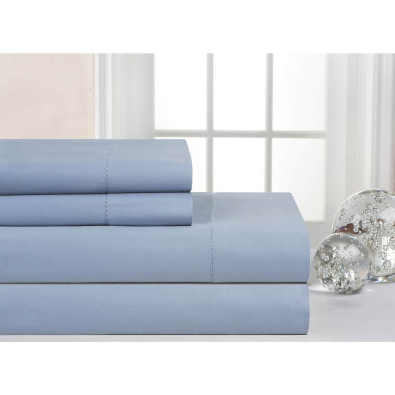 Ensemble de draps luxe Coton Pima 600 fils, Grand, Dusty Blue