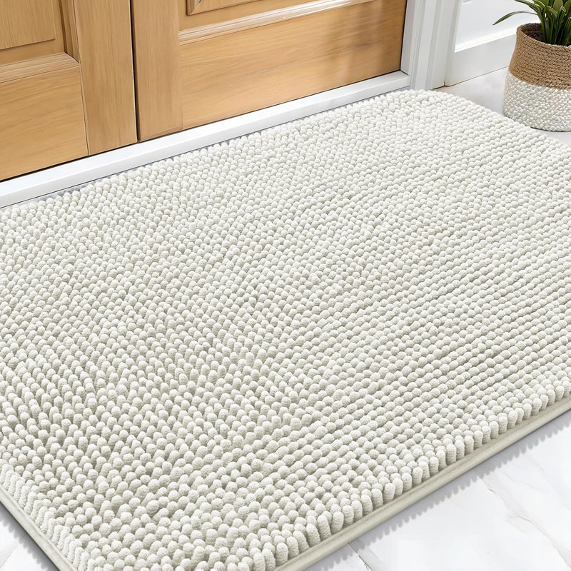 Non-Slip Indoor Doormat, 40cm W x 60cm L, White
