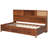 Walnut Twin Wooden Daybed Featuring 3 Storage Drawers, Upper Soft Board, Shelf And For Practical Organized Decor Size With Stylish Functional Lounge