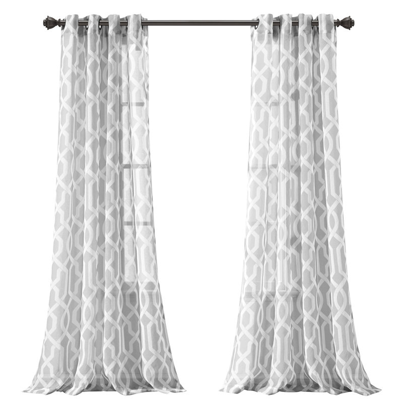 Paire de rideaux transparents Edward Trellis, gris