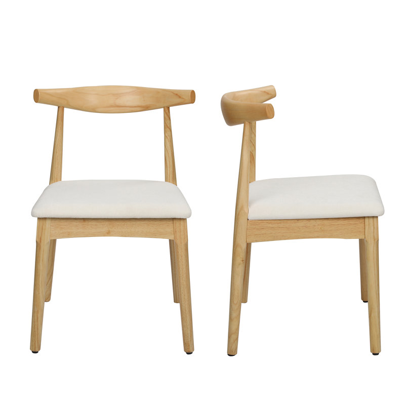 Chaise d'appoint en bois massif , Beige