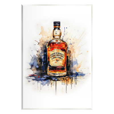 «Good Times Whiskey Bottle On MDF» par Amanda Greenwood, reproduction