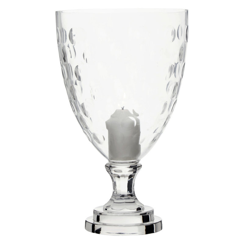 Glass Tabletop Hurricane, 34cm H x 20cm W x 20cm D