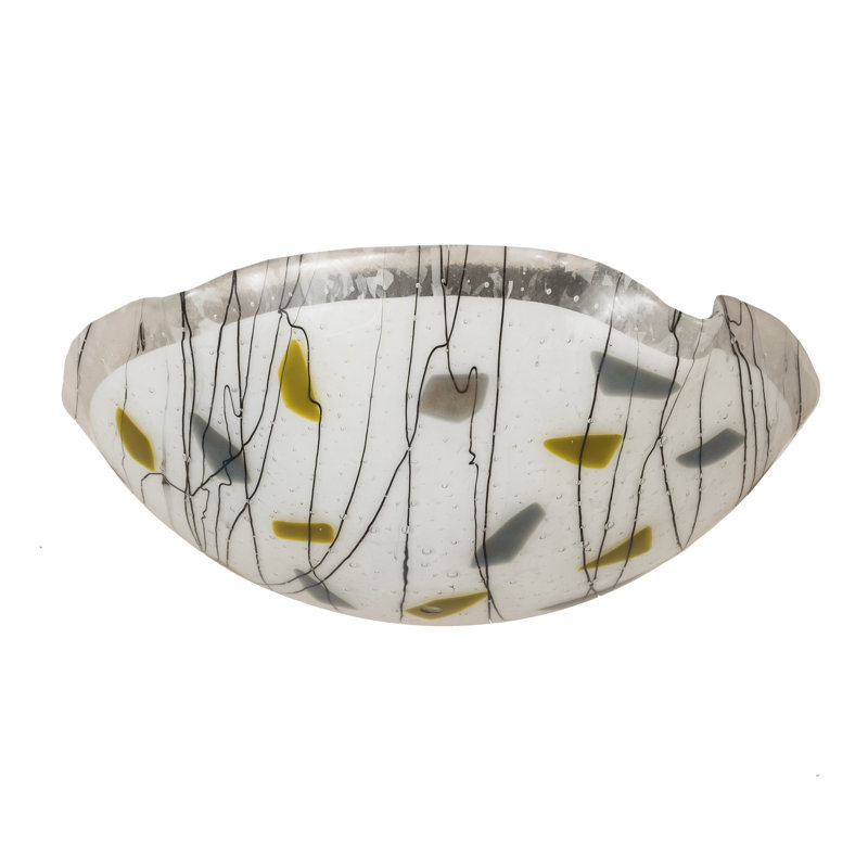 Abat-jour en verre Meyda Tiffany Metro Fusion en blanc / vert / rouille / gris 18 pouces
