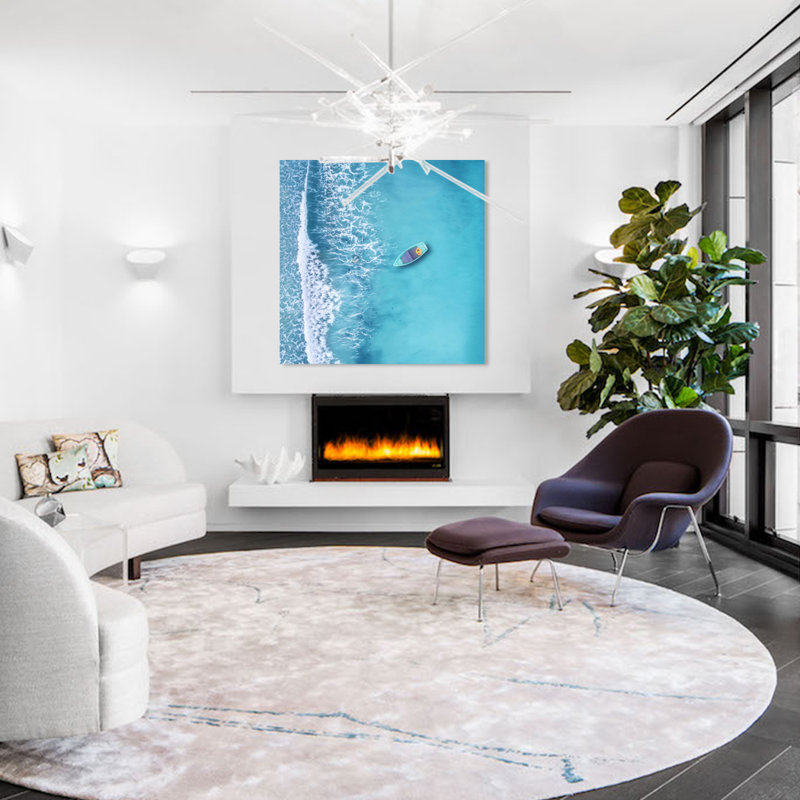 Pacific Pastels Blue Print by DecorumBY, 46" H x 46" W x 1.5" D, Acrylic