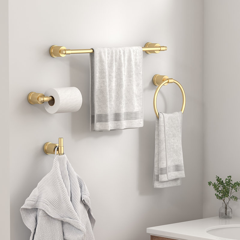 Ensemble de quincaillerie de salle de bain 4 pièces, Or