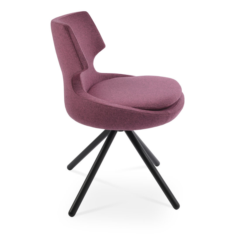 Chaise d'appoint Patara, Laine de verre rose Camira, Laine Camira, Noir