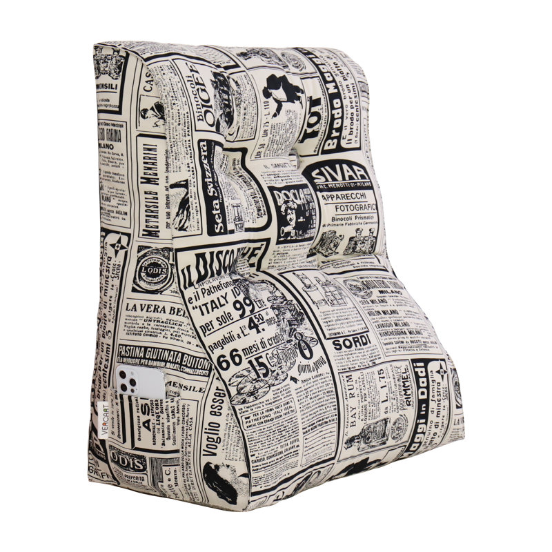 Triangular Backrest Cushion, Black/White Abstract