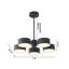 5-Light Black LED Semi Flush Mount With Black Shades And White Frosted Diffusers