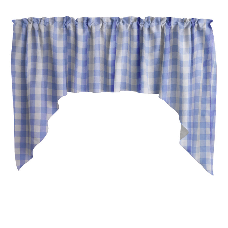 Cantonnière Gingham, Bleu clair
