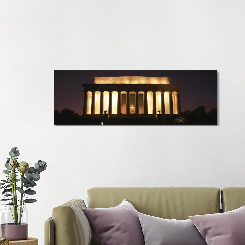 Lincoln Memorial Washington DC USA 1 Piece Wrapped Canvas Panoramic Wall Art, 121.92 cm H x 40.64 cm W x 3.175 cm D