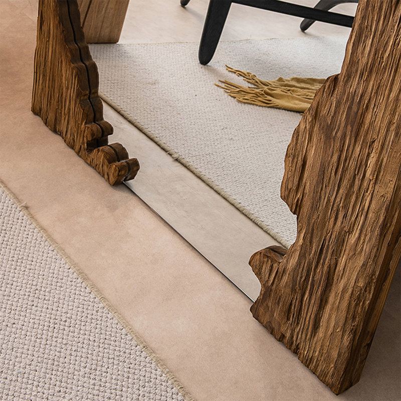 Miroir pleine grandeur rectangulaire en bois massif, 78,74 po x 47,24 po