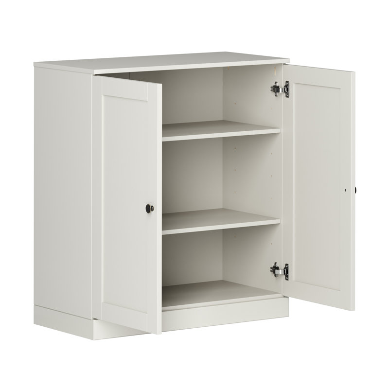 Bibliothèque 100% bois massif à 3 tablettes avec portes, bibliothèque avec tablettes réglables, l 35,75 po x H 32 po