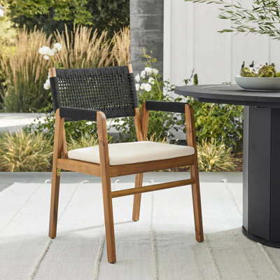 Brendalyn Rope Woven Acacia Dining Chair Set