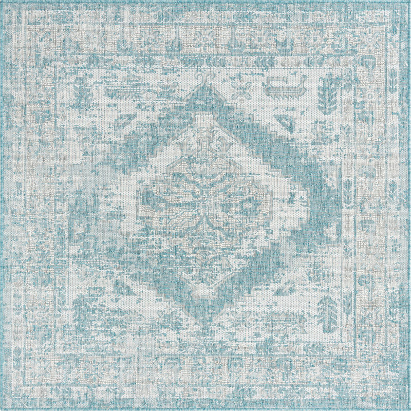 Oriental Indoor / Outdoor Rug, Square 5'3"