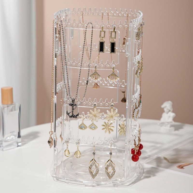 Support à bijoux rotatif à 360 ° pour boucles d'oreilles et colliers