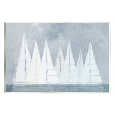Voiliers géométriques modernes, art giclée flottante par Dan Meneely