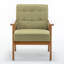 Fauteuil rembourré en bois massif de style nordique-1788609013